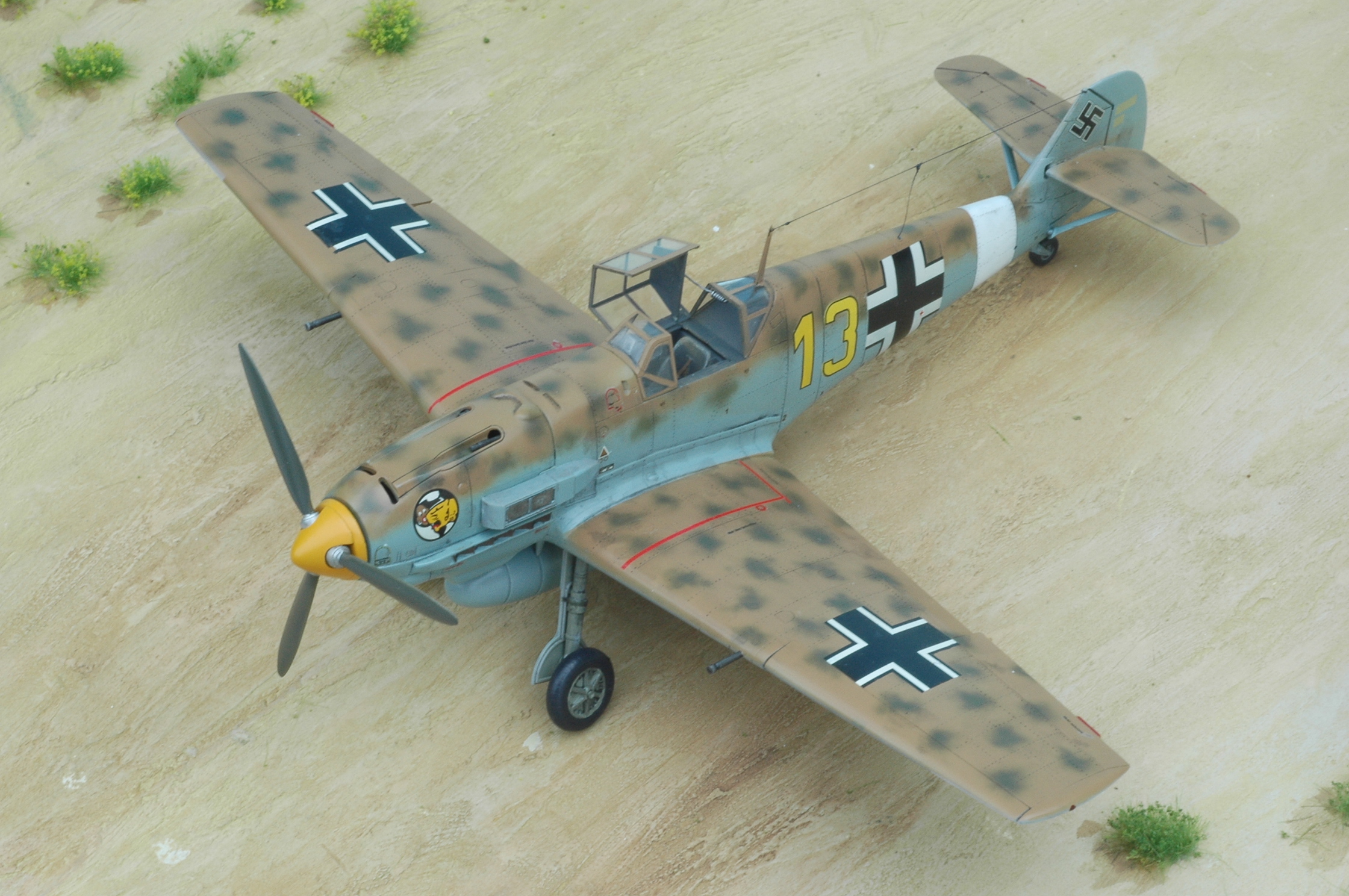 1/48 メッサーシュミット Bf109E-4/7Trop マルセイユ機 ハセガワ製